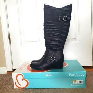 BareTrap Patricia Wedge Boots 9.5 - Black